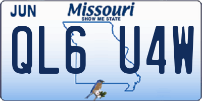MO license plate QL6U4W