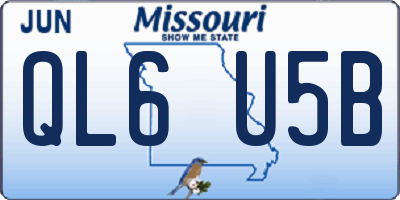 MO license plate QL6U5B