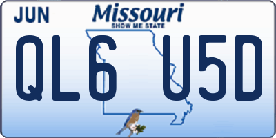 MO license plate QL6U5D