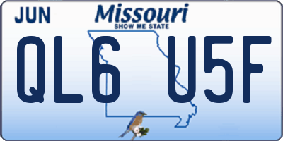 MO license plate QL6U5F