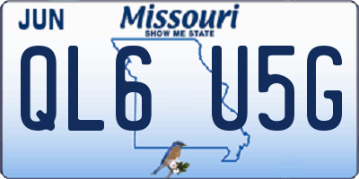 MO license plate QL6U5G
