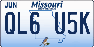 MO license plate QL6U5K