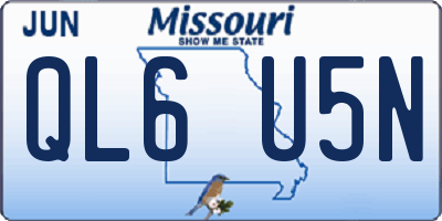 MO license plate QL6U5N