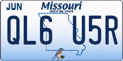 MO license plate QL6U5R
