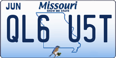 MO license plate QL6U5T
