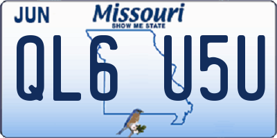 MO license plate QL6U5U