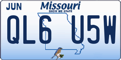 MO license plate QL6U5W