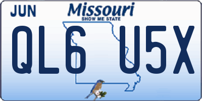 MO license plate QL6U5X