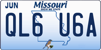 MO license plate QL6U6A