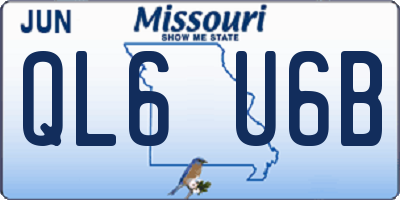 MO license plate QL6U6B