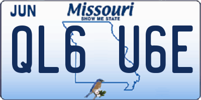 MO license plate QL6U6E
