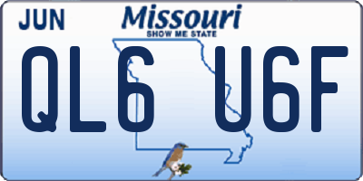 MO license plate QL6U6F