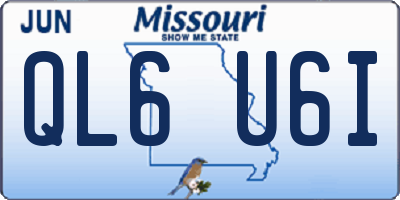 MO license plate QL6U6I