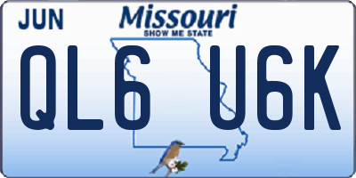 MO license plate QL6U6K
