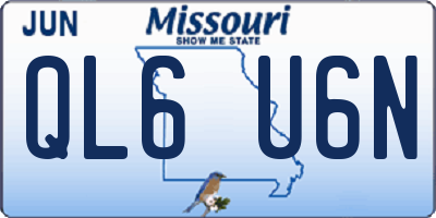 MO license plate QL6U6N