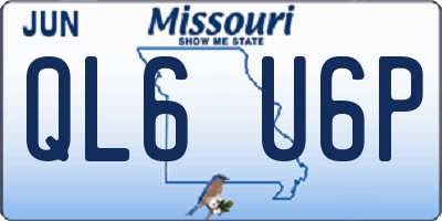 MO license plate QL6U6P