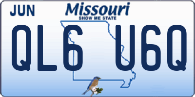 MO license plate QL6U6Q