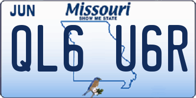 MO license plate QL6U6R