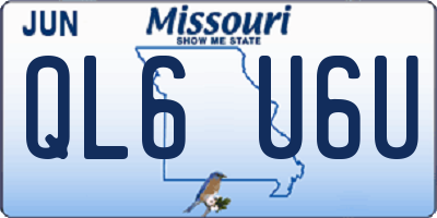 MO license plate QL6U6U