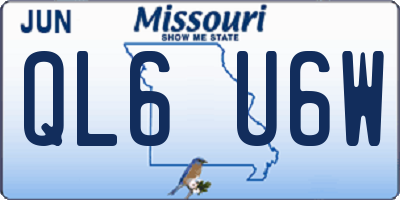 MO license plate QL6U6W