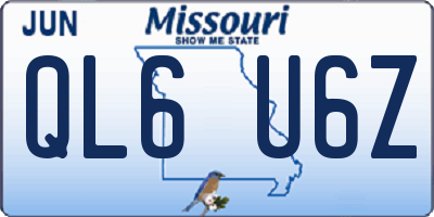 MO license plate QL6U6Z