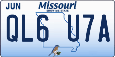 MO license plate QL6U7A