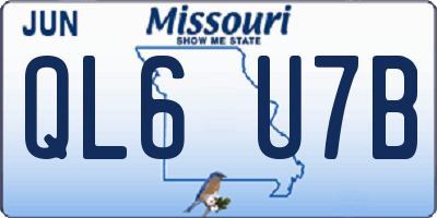 MO license plate QL6U7B