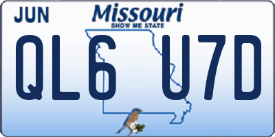 MO license plate QL6U7D