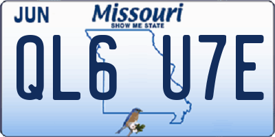 MO license plate QL6U7E