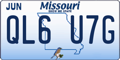 MO license plate QL6U7G