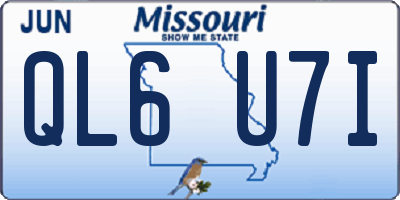 MO license plate QL6U7I