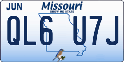 MO license plate QL6U7J