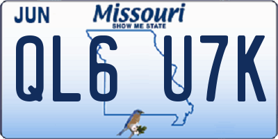 MO license plate QL6U7K