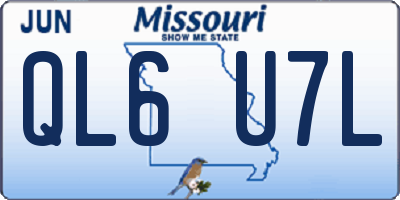 MO license plate QL6U7L