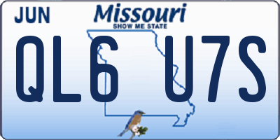 MO license plate QL6U7S