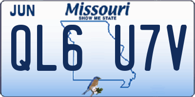 MO license plate QL6U7V