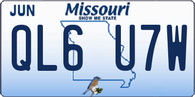 MO license plate QL6U7W