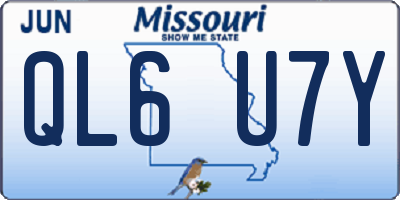 MO license plate QL6U7Y