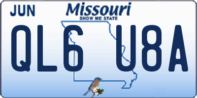 MO license plate QL6U8A