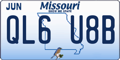MO license plate QL6U8B