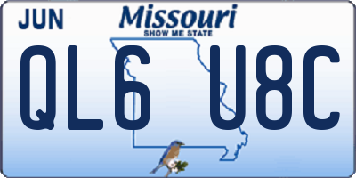 MO license plate QL6U8C