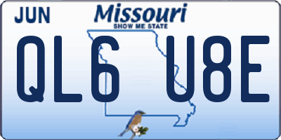 MO license plate QL6U8E