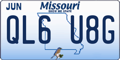 MO license plate QL6U8G