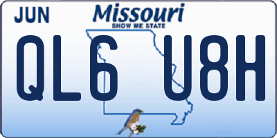 MO license plate QL6U8H