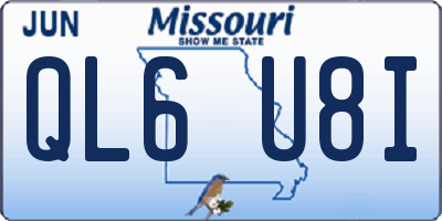 MO license plate QL6U8I