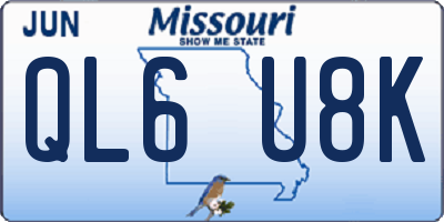 MO license plate QL6U8K