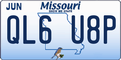 MO license plate QL6U8P