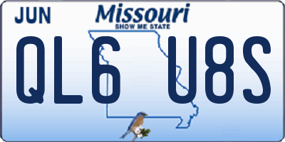 MO license plate QL6U8S