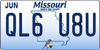 MO license plate QL6U8U