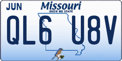 MO license plate QL6U8V